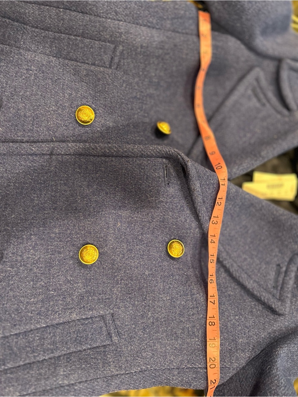 J.Crew women’s double breasted cobalt blue wool peacoat in size 14 nello gori - Picture 14 of 14